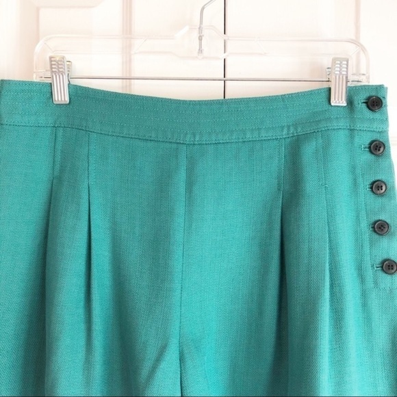 Club Monaco Teal High Waist Wide Leg Shorts 0 - Picture 5 of 13